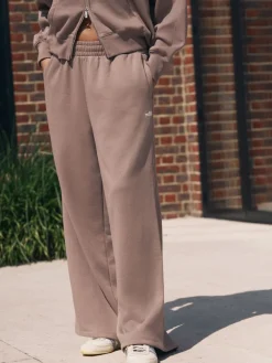 self. Mink Brown Wide Leg Joggers Online