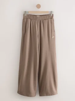 self. Mink Brown Wide Leg Joggers Online