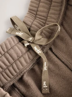 self. Mink Brown Wide Leg Joggers Online