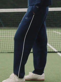 self. Barrell Leg Knitted Joggers Navy Online