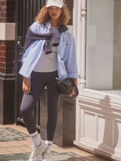 self. Navy High Waist Leggings Clearance