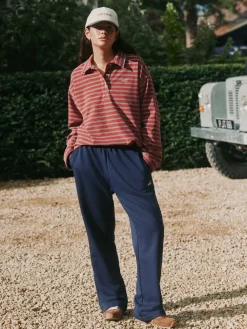 self. Navy Wide Leg Joggers Discount