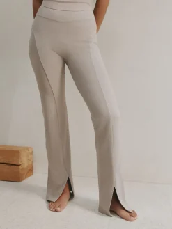 self. High Waist Flared Leggings Neutral