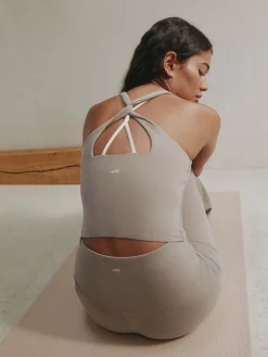 self. High Waist Flared Leggings Neutral