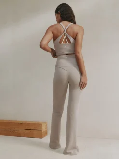 self. High Waist Flared Leggings Neutral