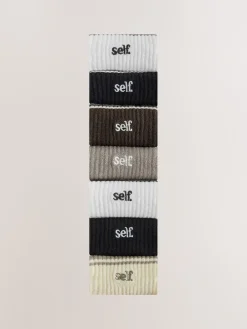 self. Neutral/Black Cushion Sole Lounge Ankle Socks 7 Pack Hot