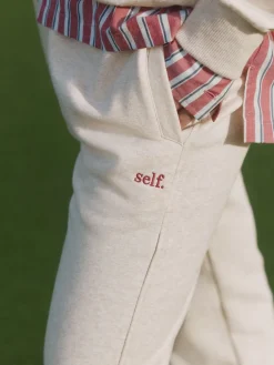 self. Oatmeal Cuffed Joggers Outlet