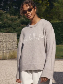 self. Knit Jumper Oatmeal Online