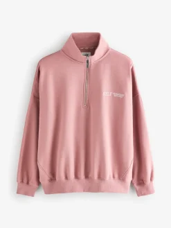 self. Half Zip Sweatshirt Pink Online