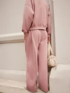 self. Pink Wide Leg Joggers Discount