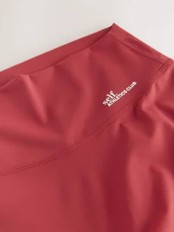 self. Red High Waist Leggings