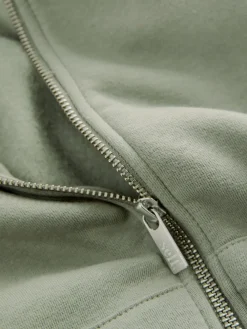 self. Hooded Zip Through Jacket Sage Green Discount