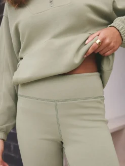 self. Kickflare Joggers Sage Green