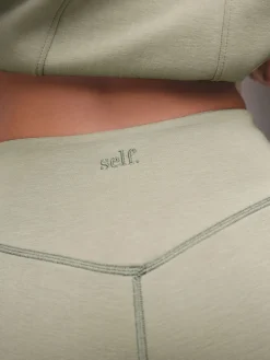 self. Kickflare Joggers Sage Green