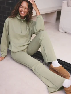 self. Kickflare Joggers Sage Green