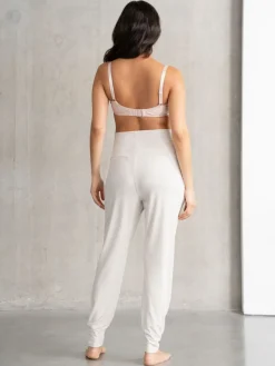 Seraphine Maternity & Nursing Hospital Bag Pyjamas 2 Piece Set Beige Oatmeal Marl New