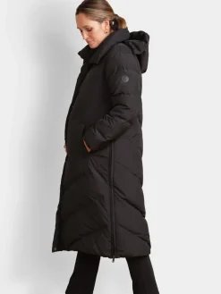 Seraphine 3-In-1 Long Chevron Puffer Maternity Coat Black Clearance
