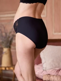 Seraphine Maternity Lace Midbump Briefs Black New