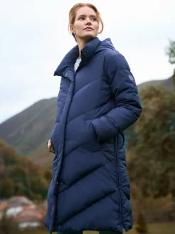 Seraphine Long Chevron 3 in 1 Maternity & Babywearing Down-filled Coat Blue New