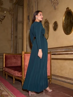 Seraphine Emerald Green Premium Maternity & Nursing Wrap Maxi Dress Clearance