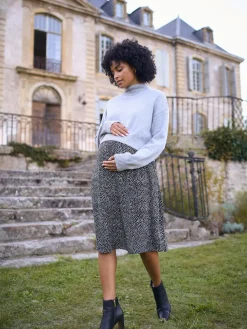 Seraphine Grey Marl & Black Dot Maternity & Nursing Knit Top Dress Online