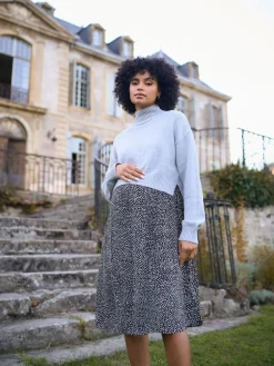 Seraphine Grey Marl & Black Dot Maternity & Nursing Knit Top Dress Online