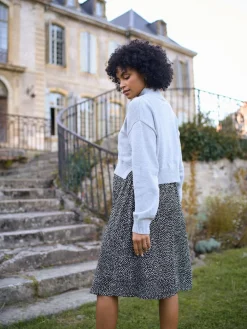 Seraphine Grey Marl & Black Dot Maternity & Nursing Knit Top Dress Online