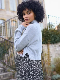 Seraphine Grey Marl & Black Dot Maternity & Nursing Knit Top Dress Online