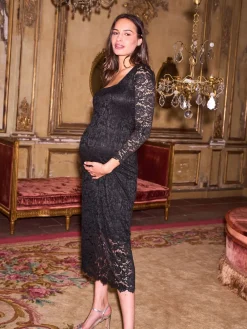 Seraphine Maternity Black Lace Bodycon Sale
