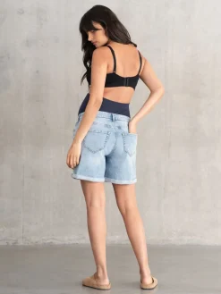 Seraphine Maternity Blue Denim Shorts