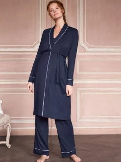 Seraphine Navy & White Maternity & Nursing Nightwear 3 Piece Set Hot