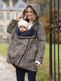 Seraphine 3-In-1 Maternity & Babywearing Raincoat Neutral Leopard Print Discount