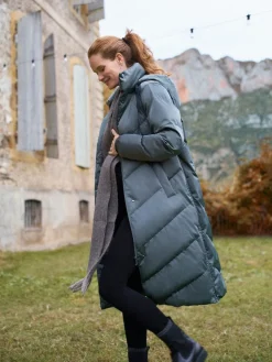 Seraphine Long 3-In-1 Maternity & Babywearing Puffa Coat Pewter Grey Sale