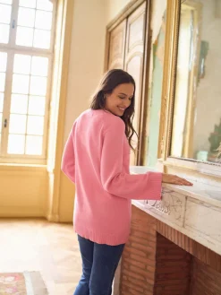 Seraphine Maternity & Nursing Cross Over Cotton Jumper Pink Best