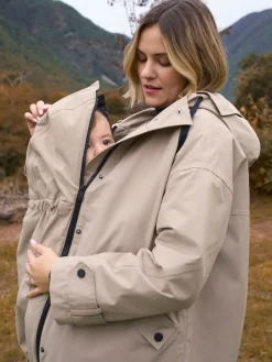 Seraphine 3-In-1 Maternity & Babywearing Raincoat Taupe Grey Best
