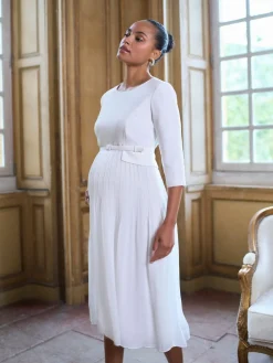 Seraphine White Ivory Maternity Premium Occasion Bridal Dress With Floaty Pleated Skirt Online
