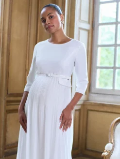 Seraphine White Ivory Maternity Premium Occasion Bridal Dress With Floaty Pleated Skirt Online