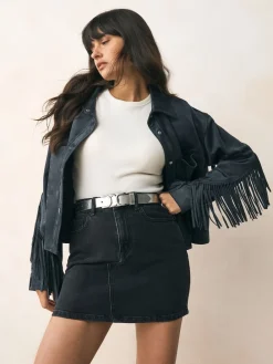 Next Regular Statement Buckle Leather Belt Silver Best