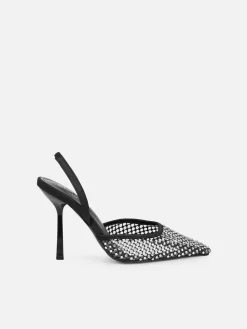 Simmi London Black Starlight Diamante Heeled Sandals