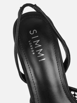 Simmi London Black Starlight Diamante Heeled Sandals