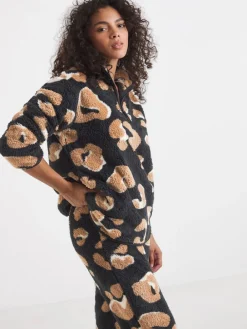 Simply Be Animal Fleece Twosie Set Hot