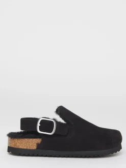 Simply Be Fluffy Mules With Back Strap Black Hot