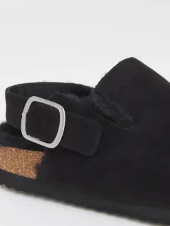 Simply Be Fluffy Mules With Back Strap Black Discount