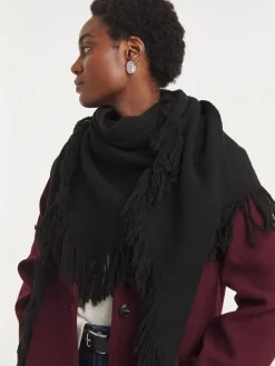 Simply Be Black Fringe Detail Wrap Scarf New