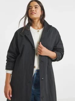 Simply Be Black Funnel Neck Longline Tech Parka Best