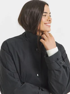 Simply Be Black Funnel Neck Longline Tech Parka Best