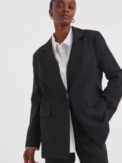 Simply Be Oversized Single Breasted Blazer Black Clearance