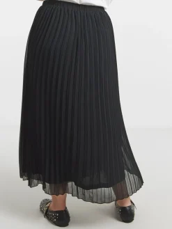 Simply Be Pleated Chiffon Midaxi Skirt Black Discount
