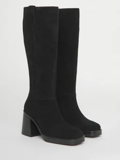 Simply Be Black Wide Fit Block Heel Knee High Boots