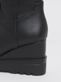 Simply Be Wide Fit Stretch Wedge Knee High Boots Black Best